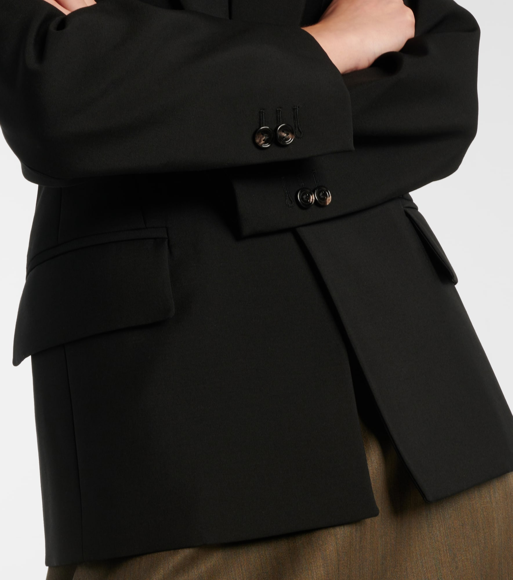 Single-breasted wool blazer - 6