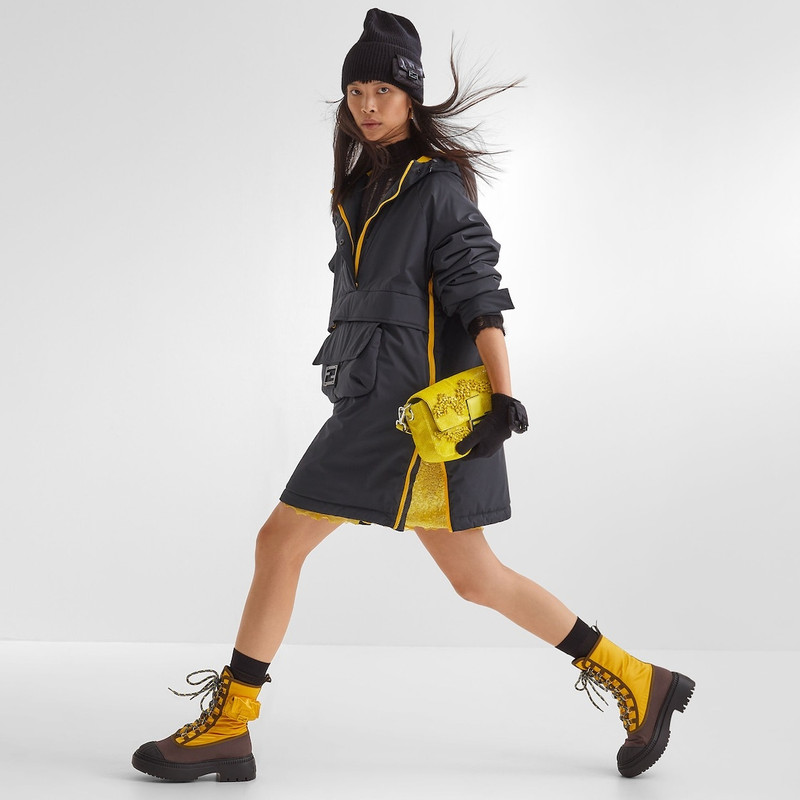 FENDI Special edition Domino biker boots in celebration of the Baguette bag’s 25th Anniversary, with Bague outlook