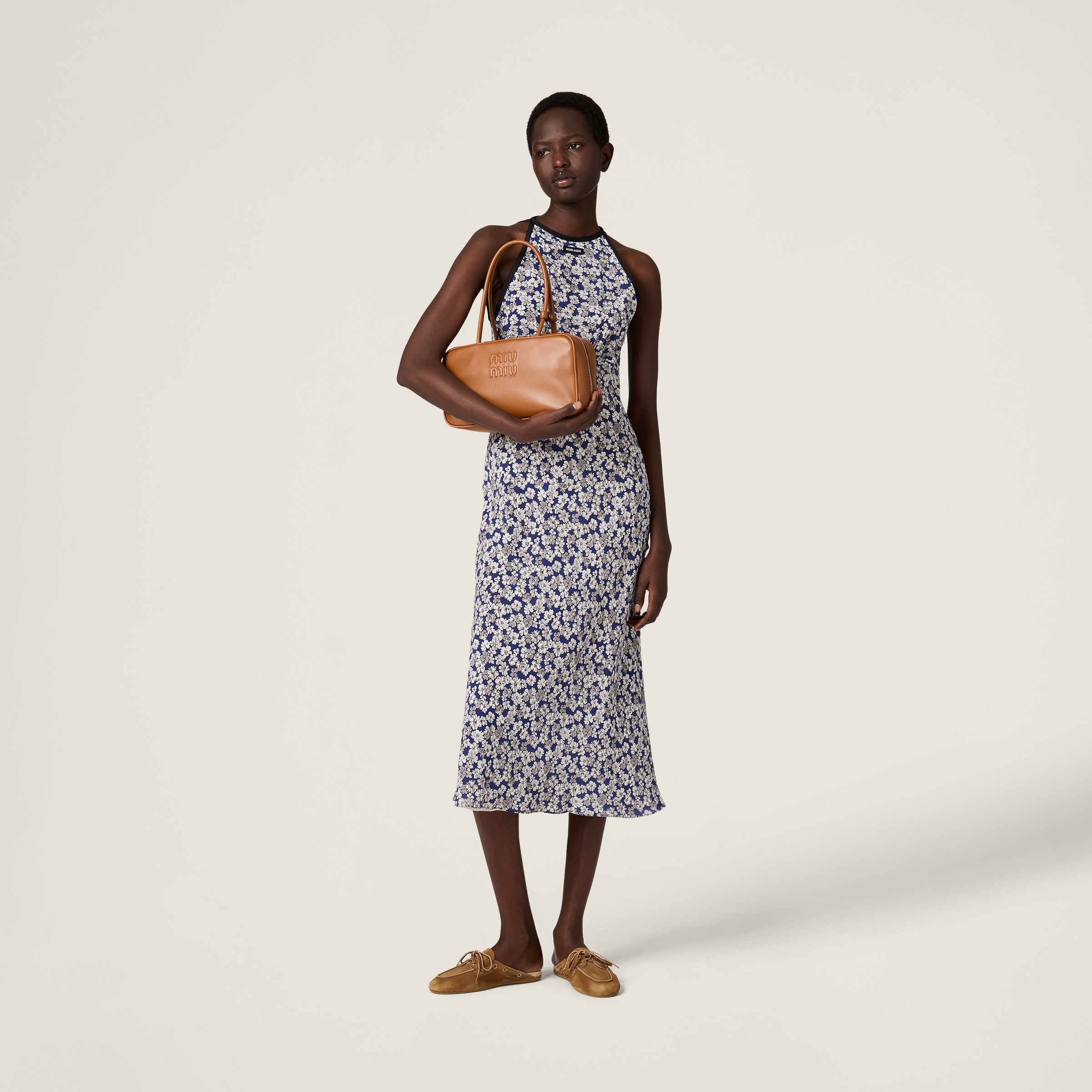 Long floral print crepe de chine dress - 2