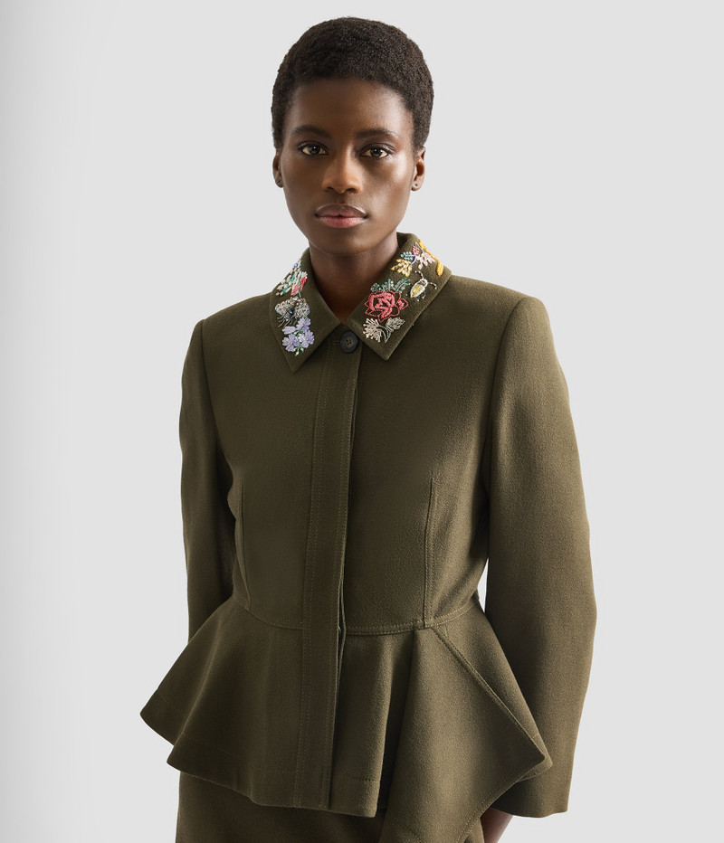 EMBELLISHED CREPE PEPLUM BLAZER 5
