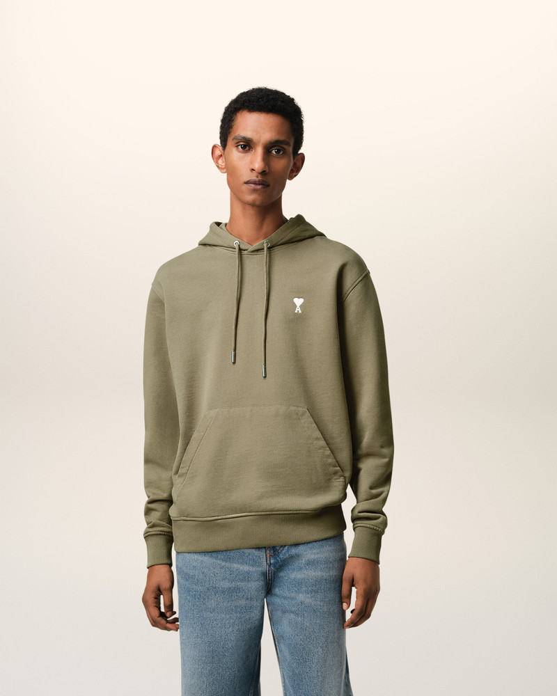AMI Paris GREEN COTTON AMI DE COEUR HOODIE outlook