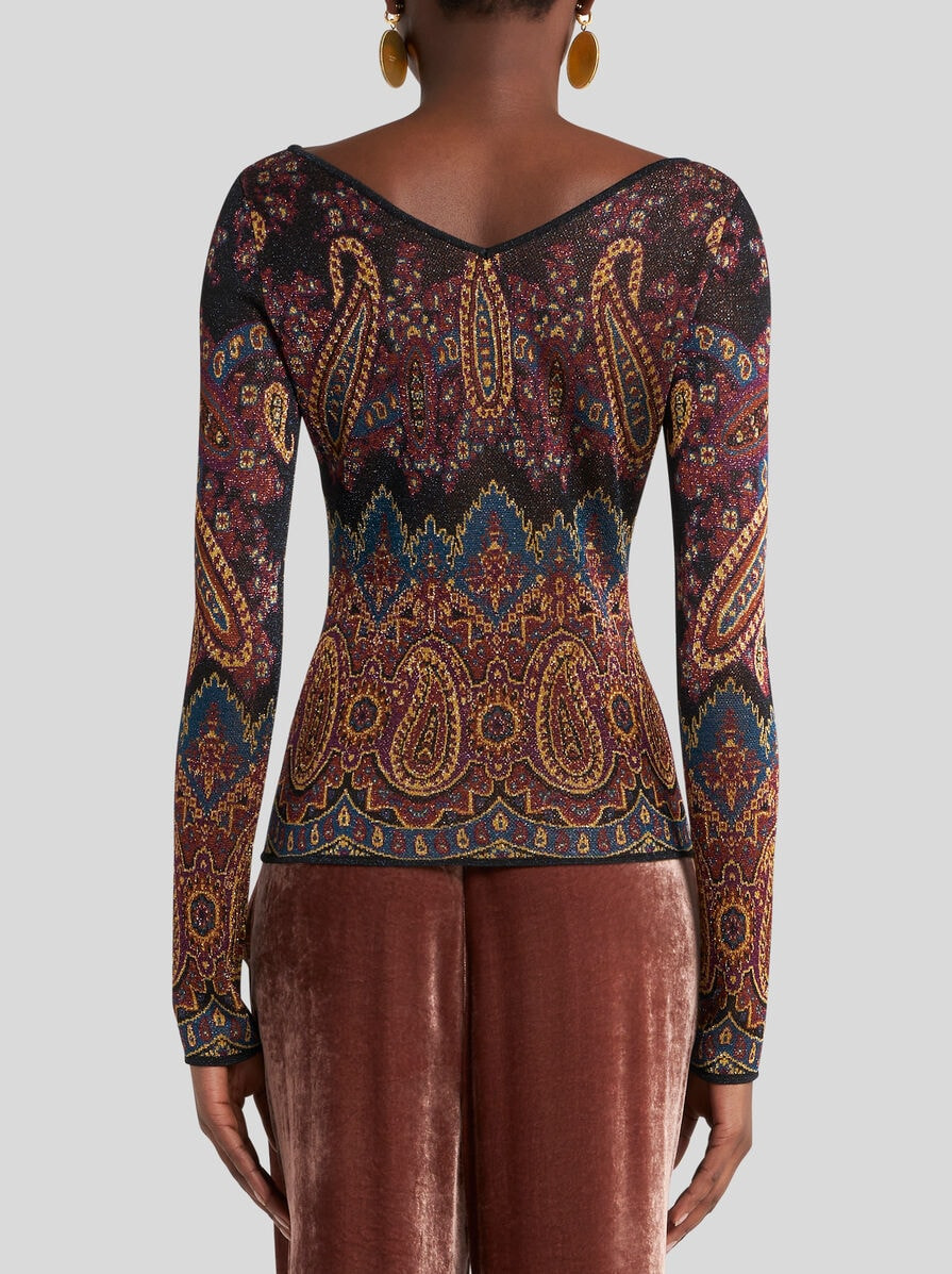 PAISLEY JACQUARD SWEATER - 4