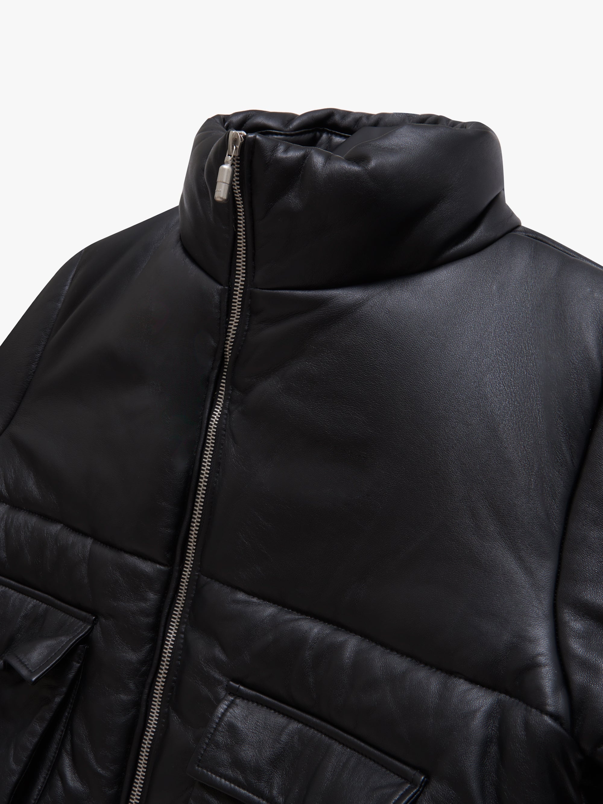 LEATHER PUFFER JACKET - 3