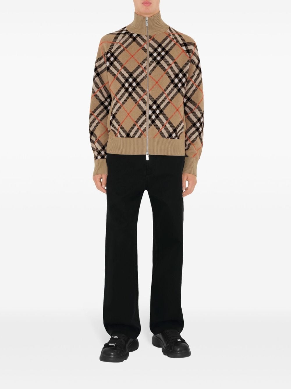 Vintage Check zip-up cardigan - 2