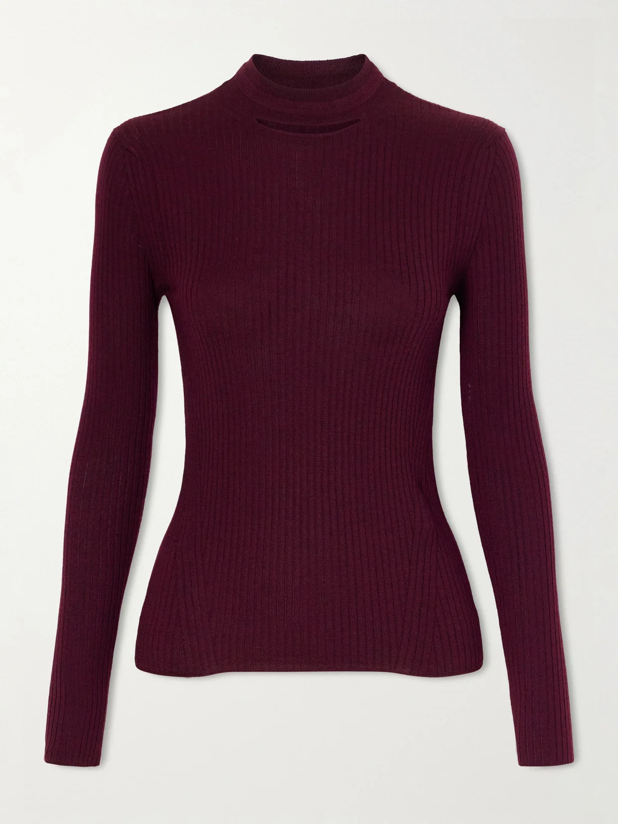 Ribbed Silk And Wool-blend Sweatshirt - 1