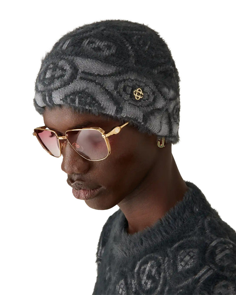 CASABLANCA Fluffy Monogram Mohair Beanie | Casablanca Paris outlook