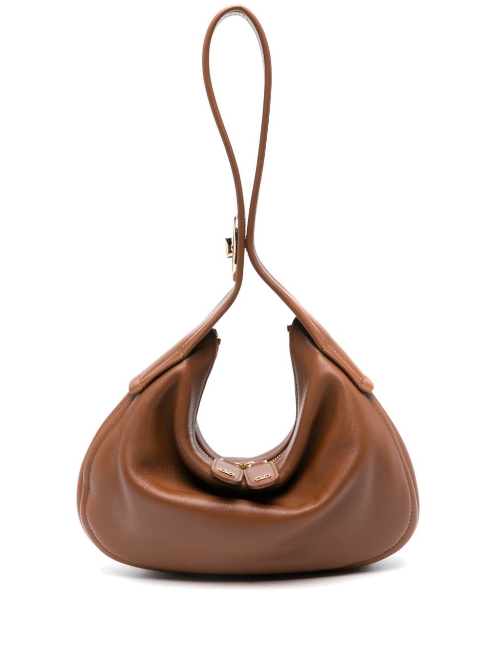 VLogo leather shoulder bag - 1