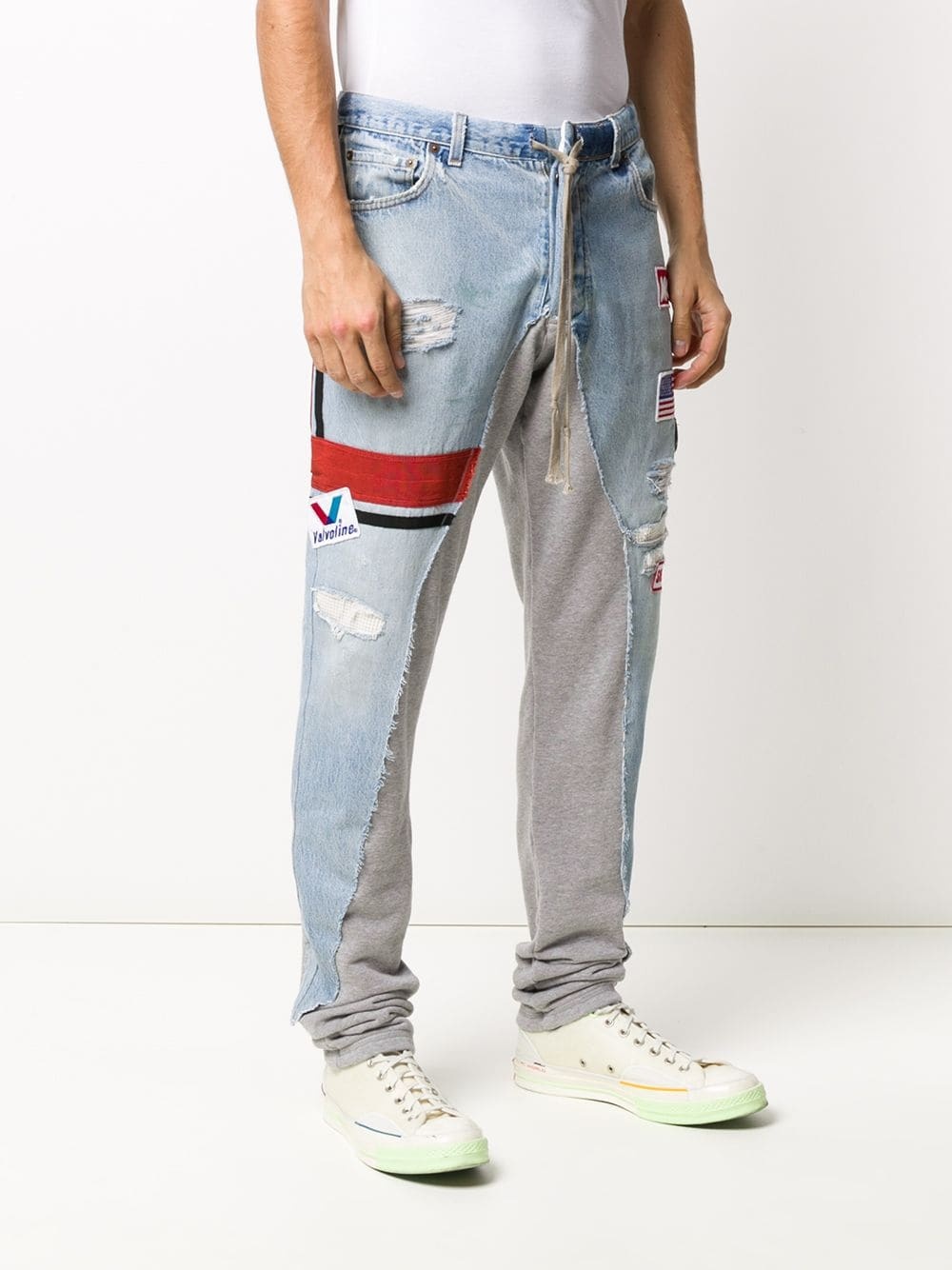 contrasting panel jogger jeans - 3