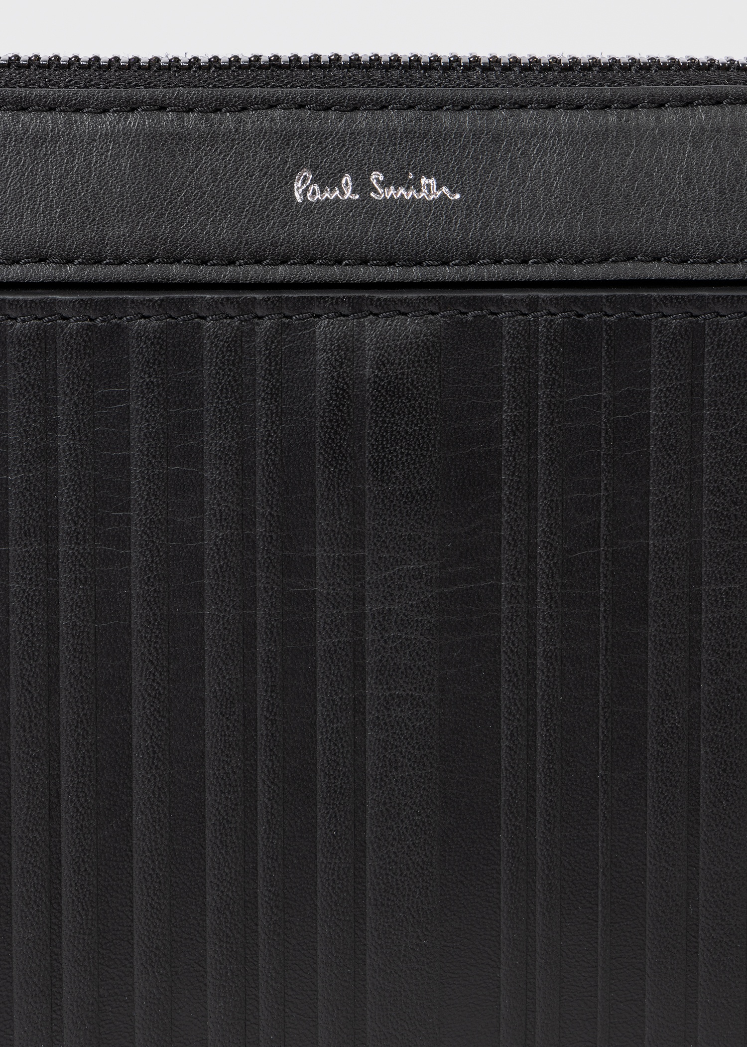Black Leather 'Shadow Stripe' Musette Bag - 4