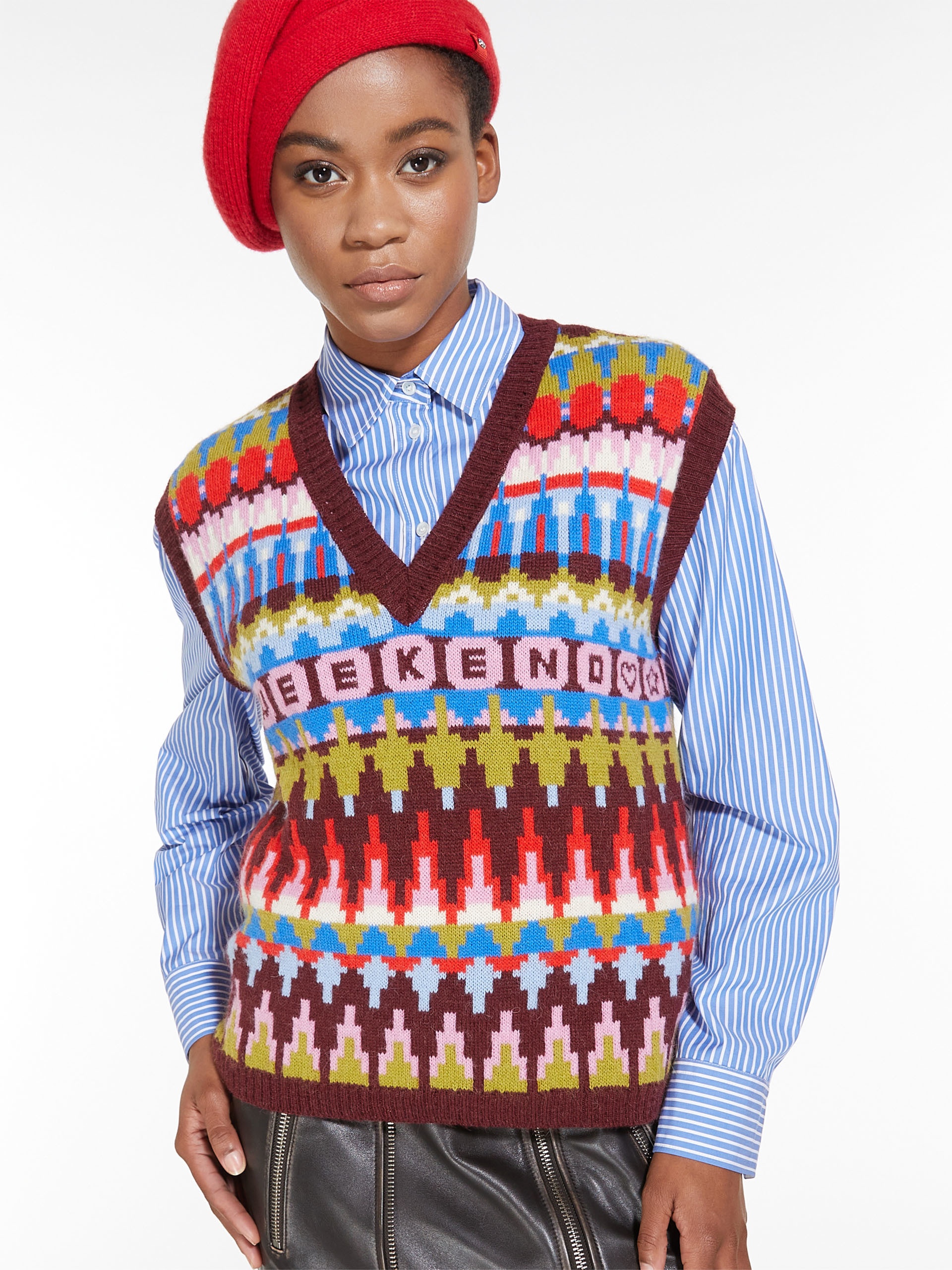 ALIGI Jacquard knitted vest - 5