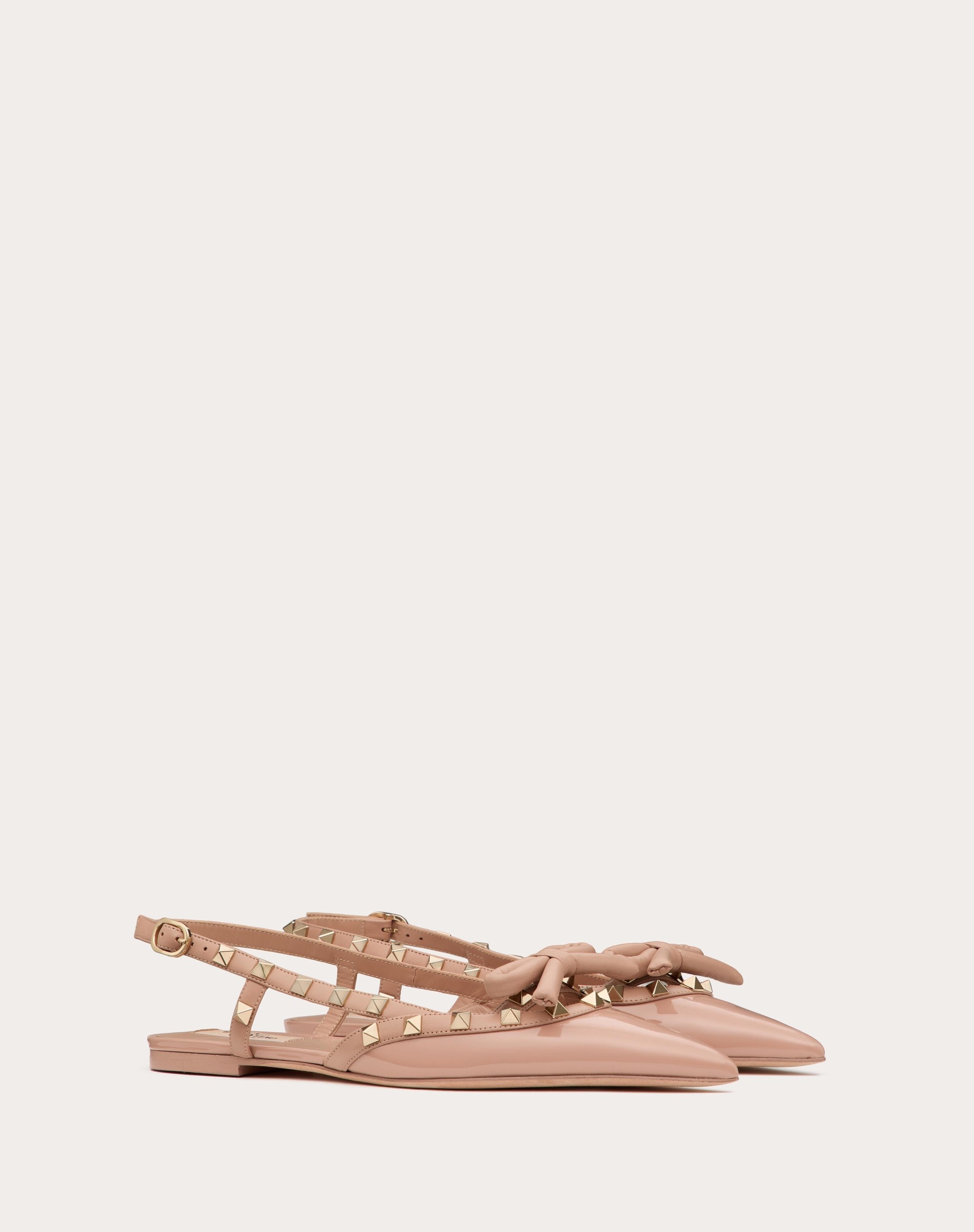 ROCKSTUD BOW SLINGBACK BALLERINAS IN PATENT LEATHER - 2