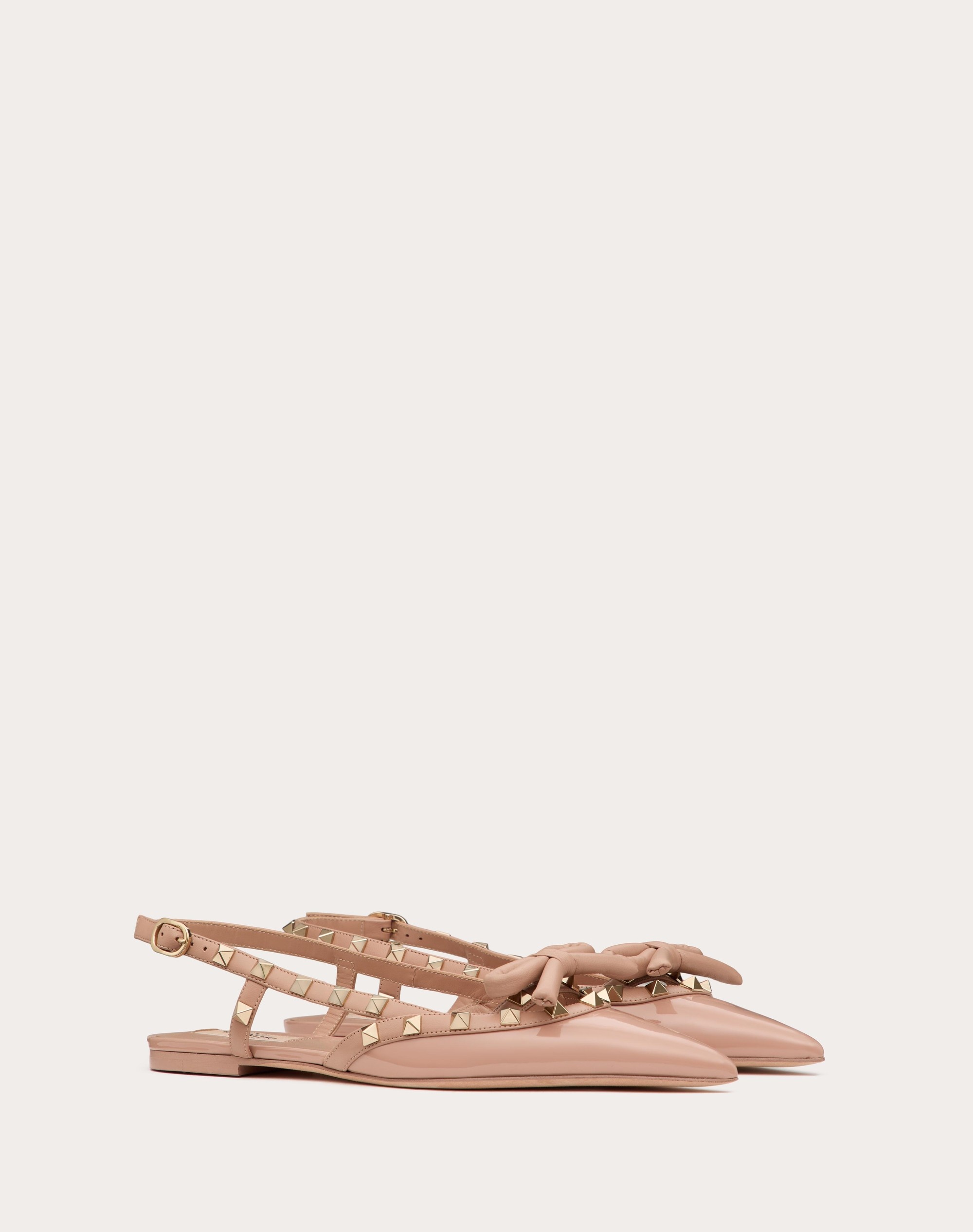 ROCKSTUD BOW SLINGBACK BALLERINAS IN PATENT LEATHER - 2