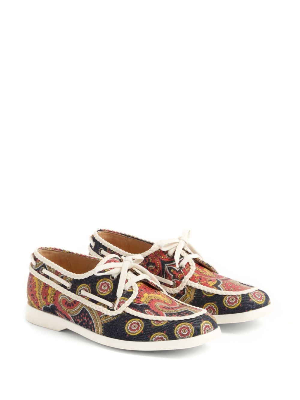 paisley-print boat shoes - 2