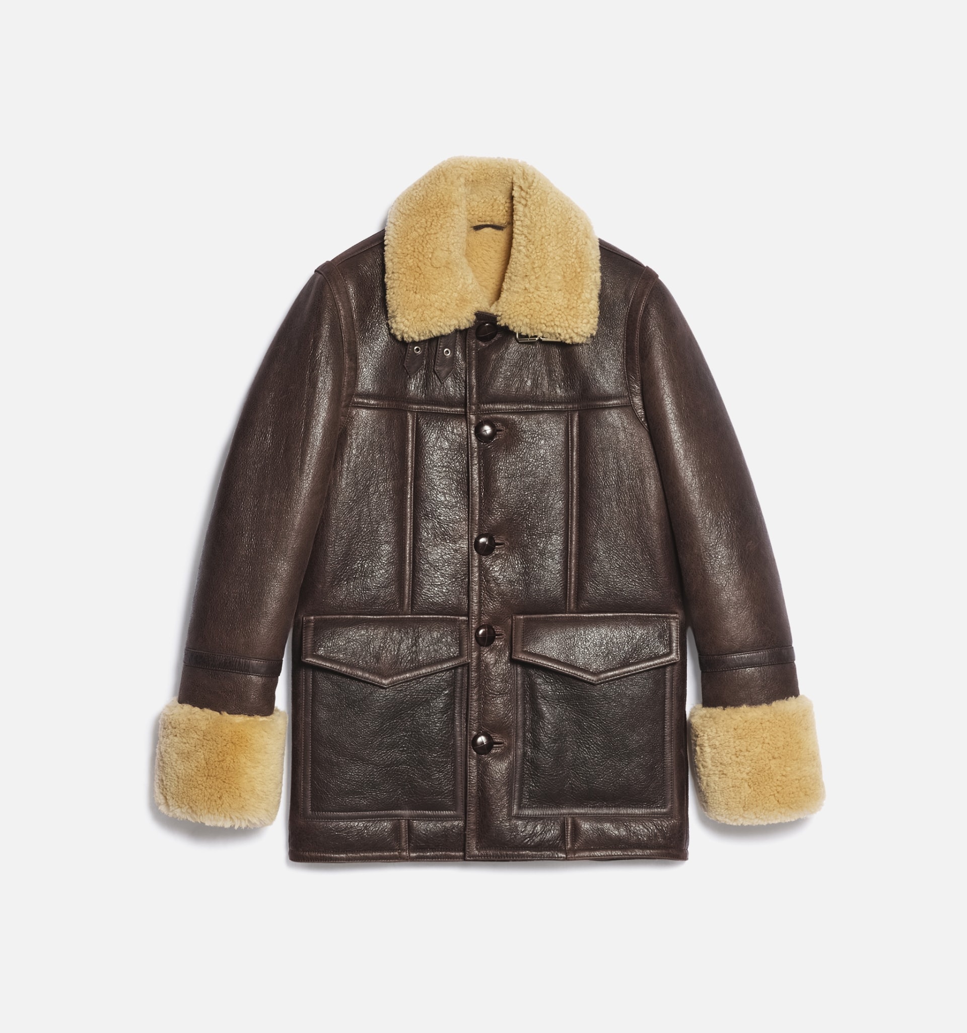 AMI Paris Shearling Buttoned Jacket | REVERSIBLE