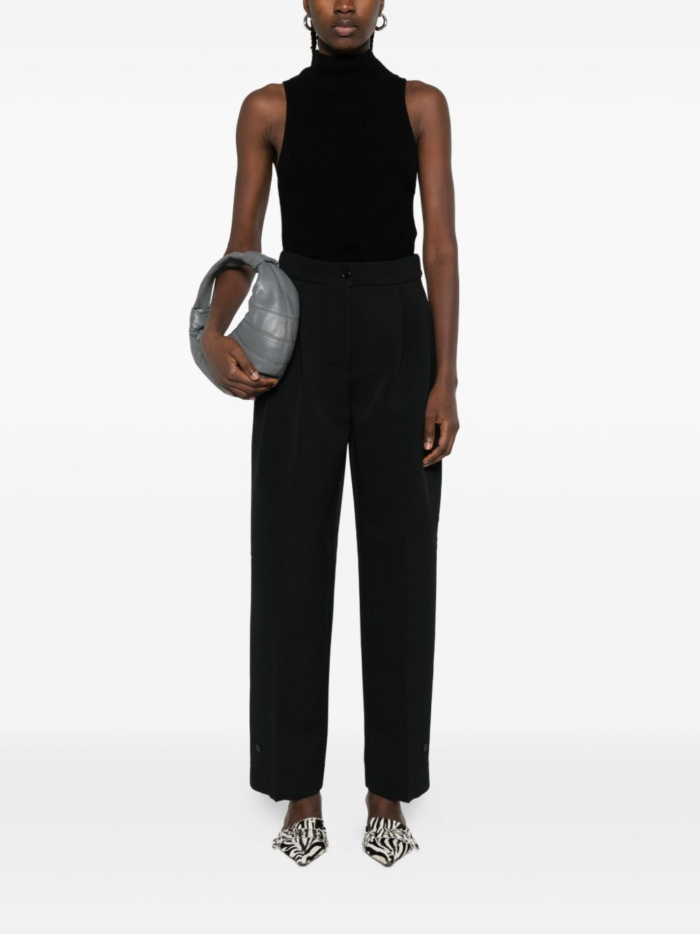 pleated buttoned trousers - 2