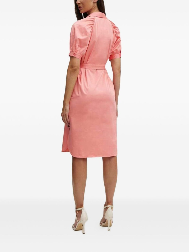 BOSS puff-sleeve belted midi dress outlook