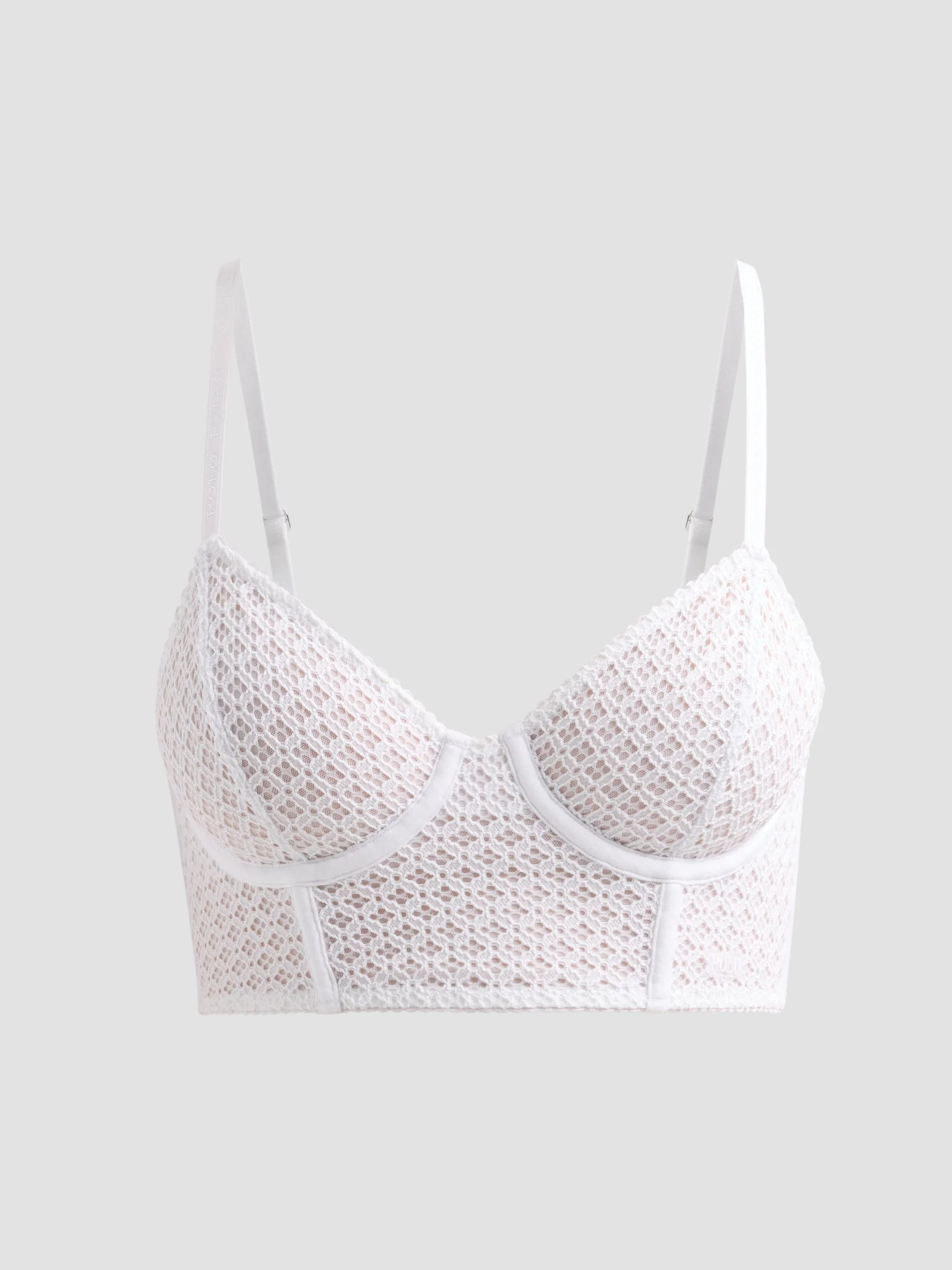 Women's Cotton Eyelet Bustier - White Cloud - 1
