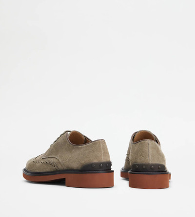 Tod's LACE-UPS IN SUEDE - BEIGE outlook