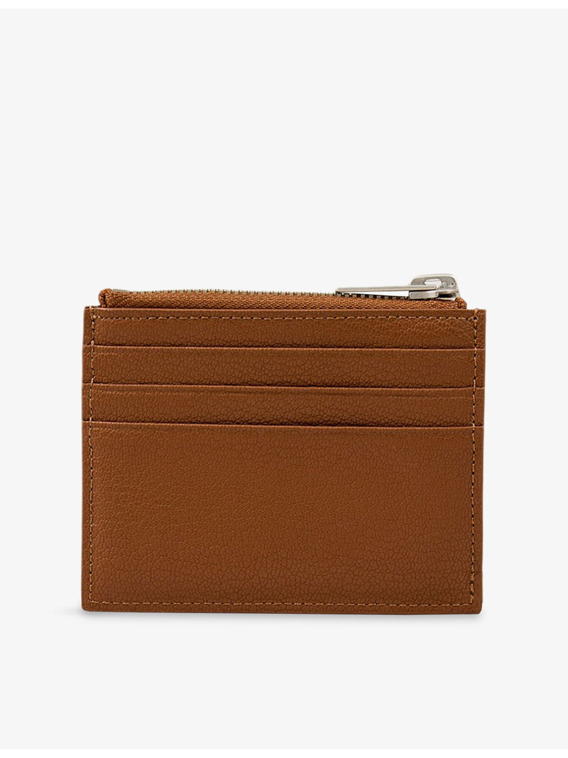 Sandro Zipped Logo-Embossed Leather Card Holder outlook