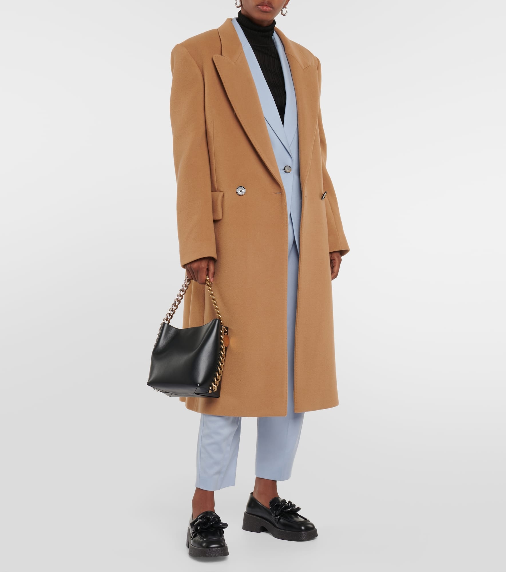 Double-breasted wool coat - 6