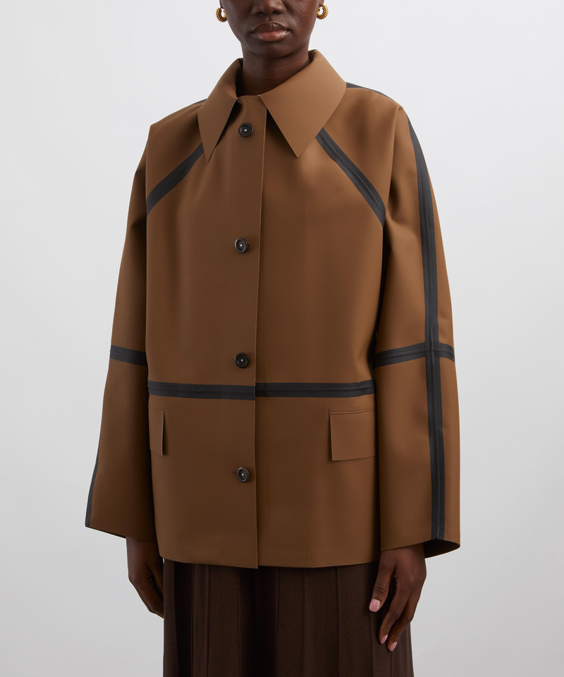 KASSL Editions Original Inside-Out Rubber Camel Hip Jacket outlook