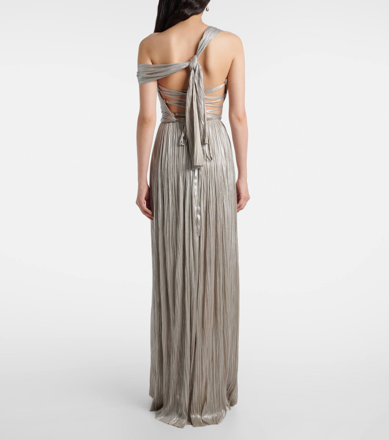 Serene asymmetric silk mousseline gown 3