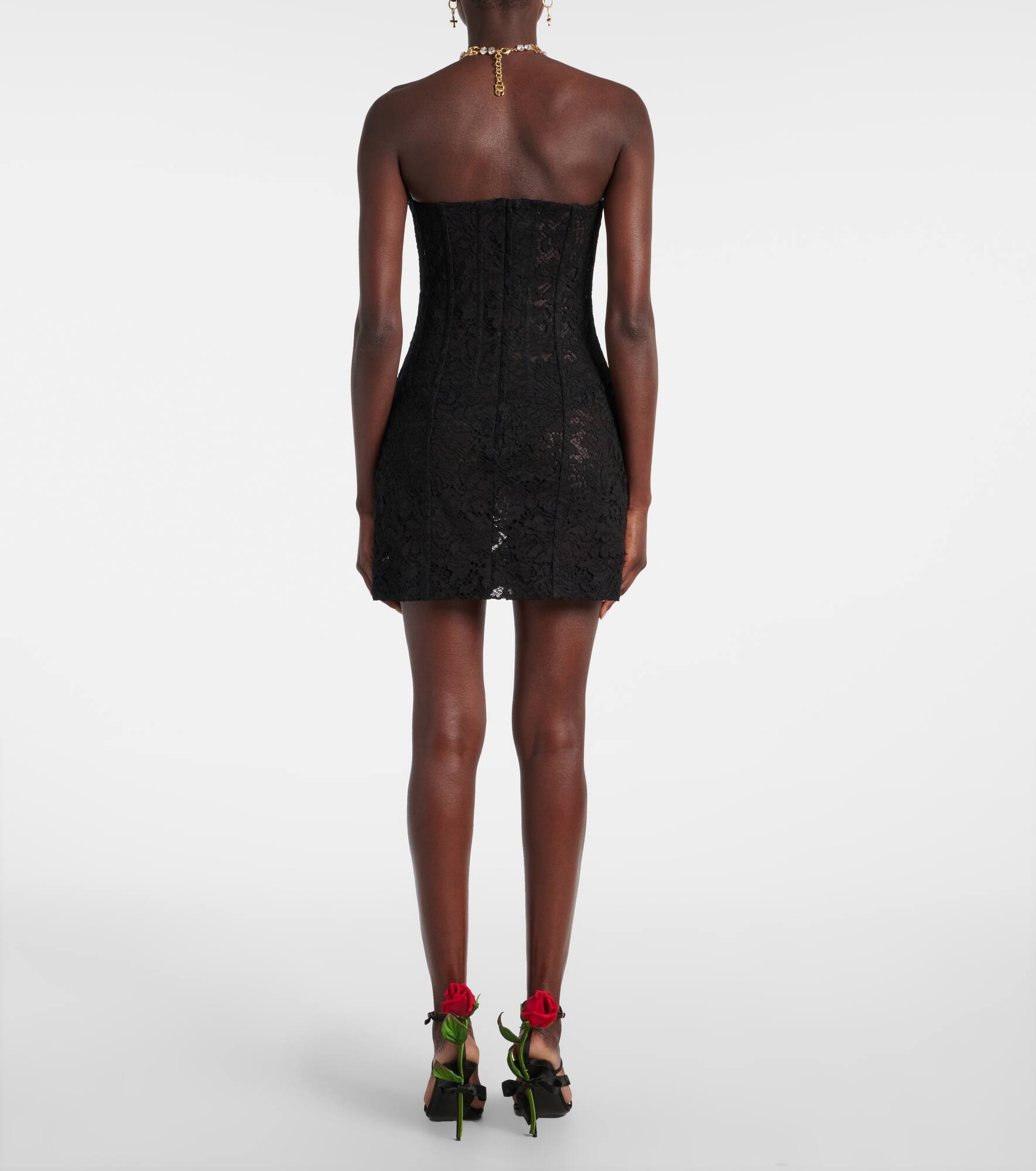 Floral cotton-blend lace minidress - 3