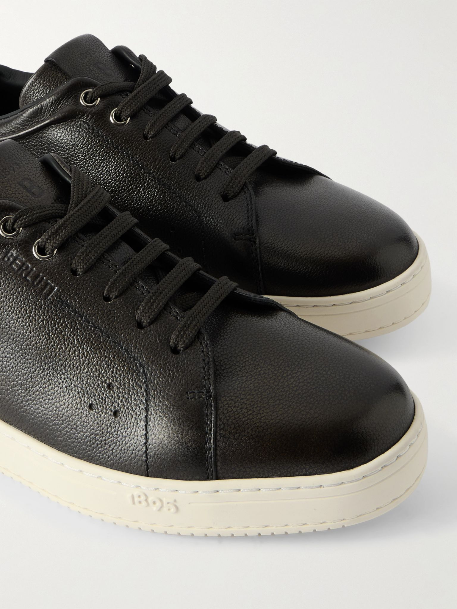 The Playtime Full-Grain Venezia Leather Sneakers Black - 5