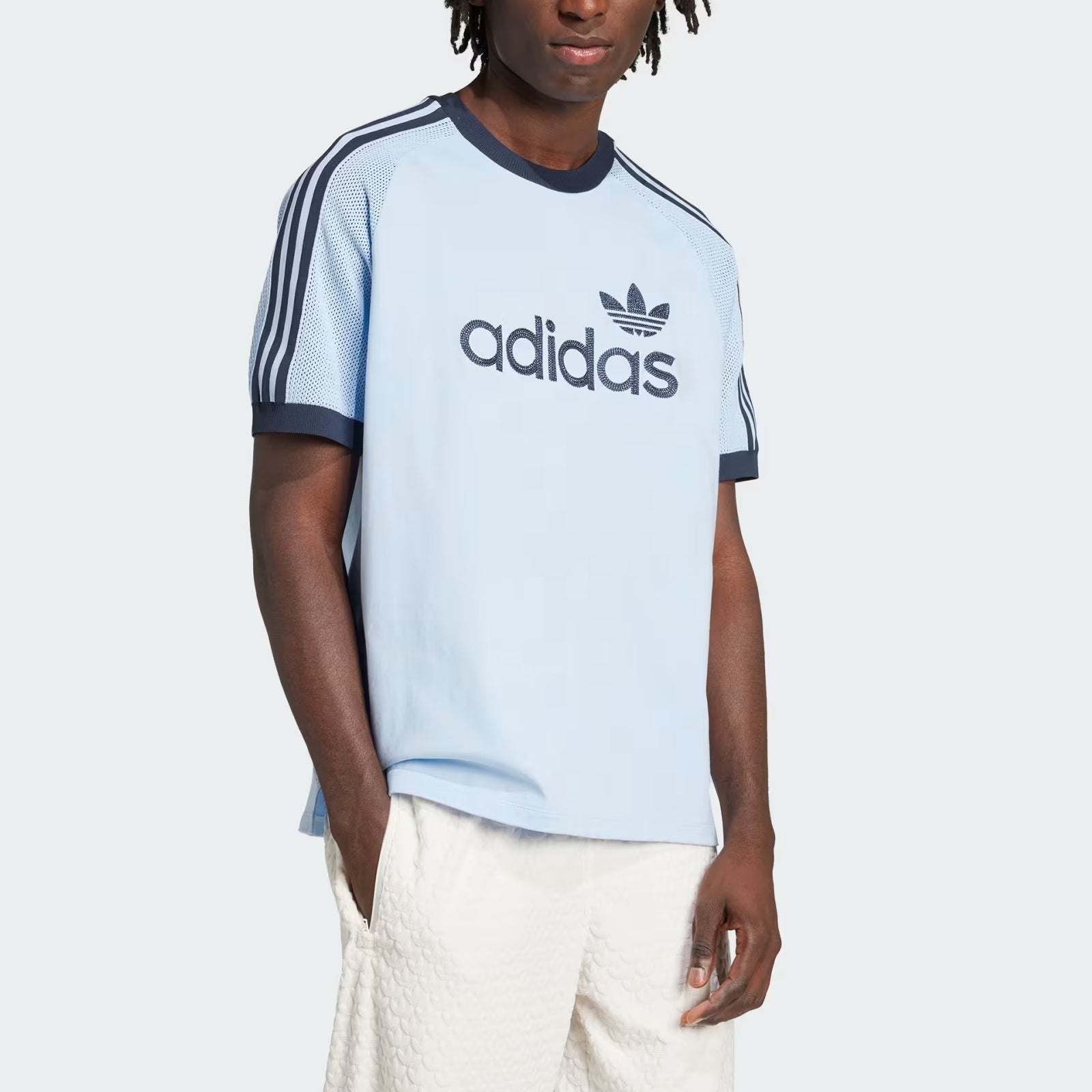 adidas Premium Knitted T-Shirt 'Clear Sky' JN5557 - 3