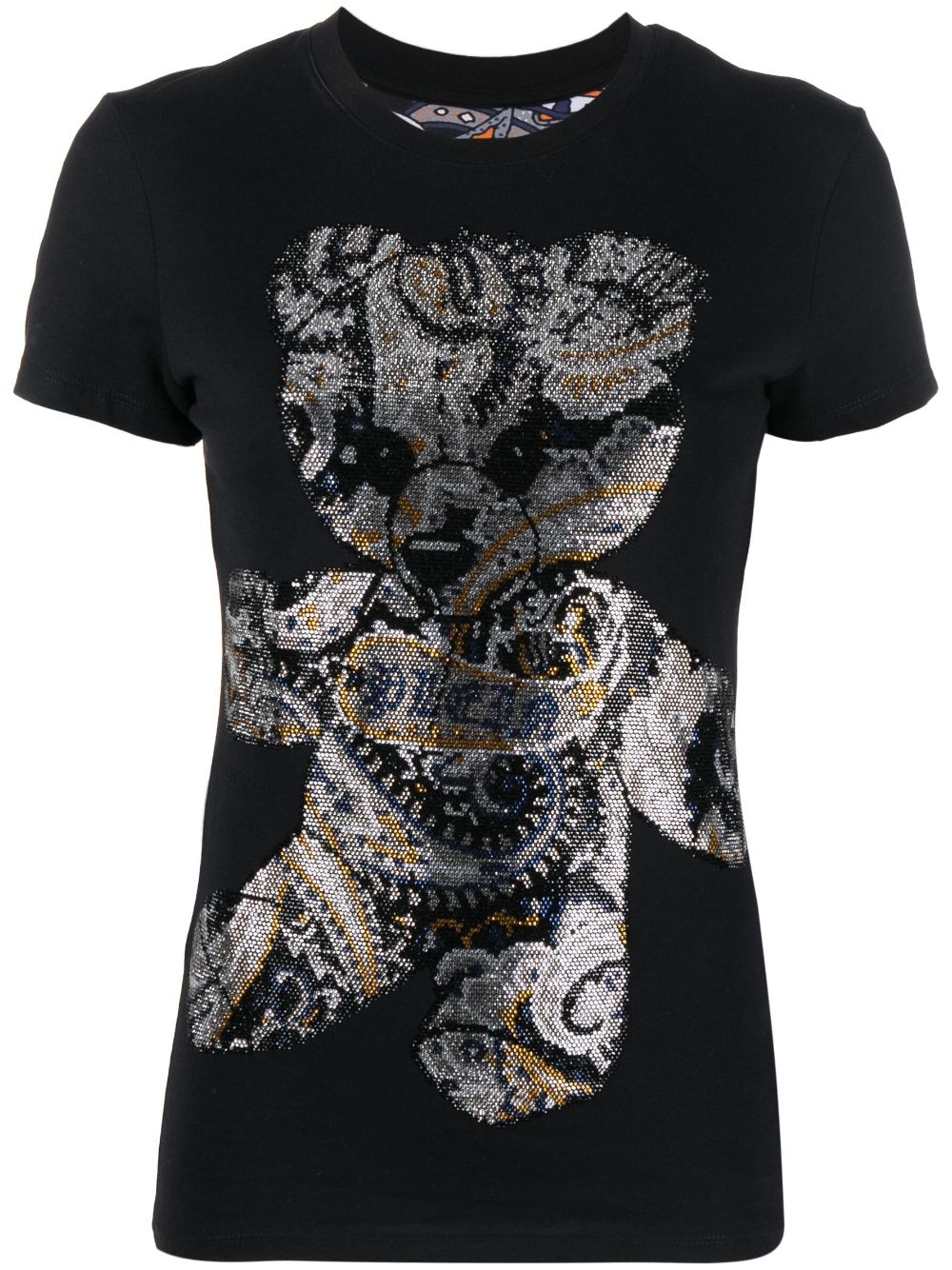 teddy bear rhinestone-embellished T-shirt - 1