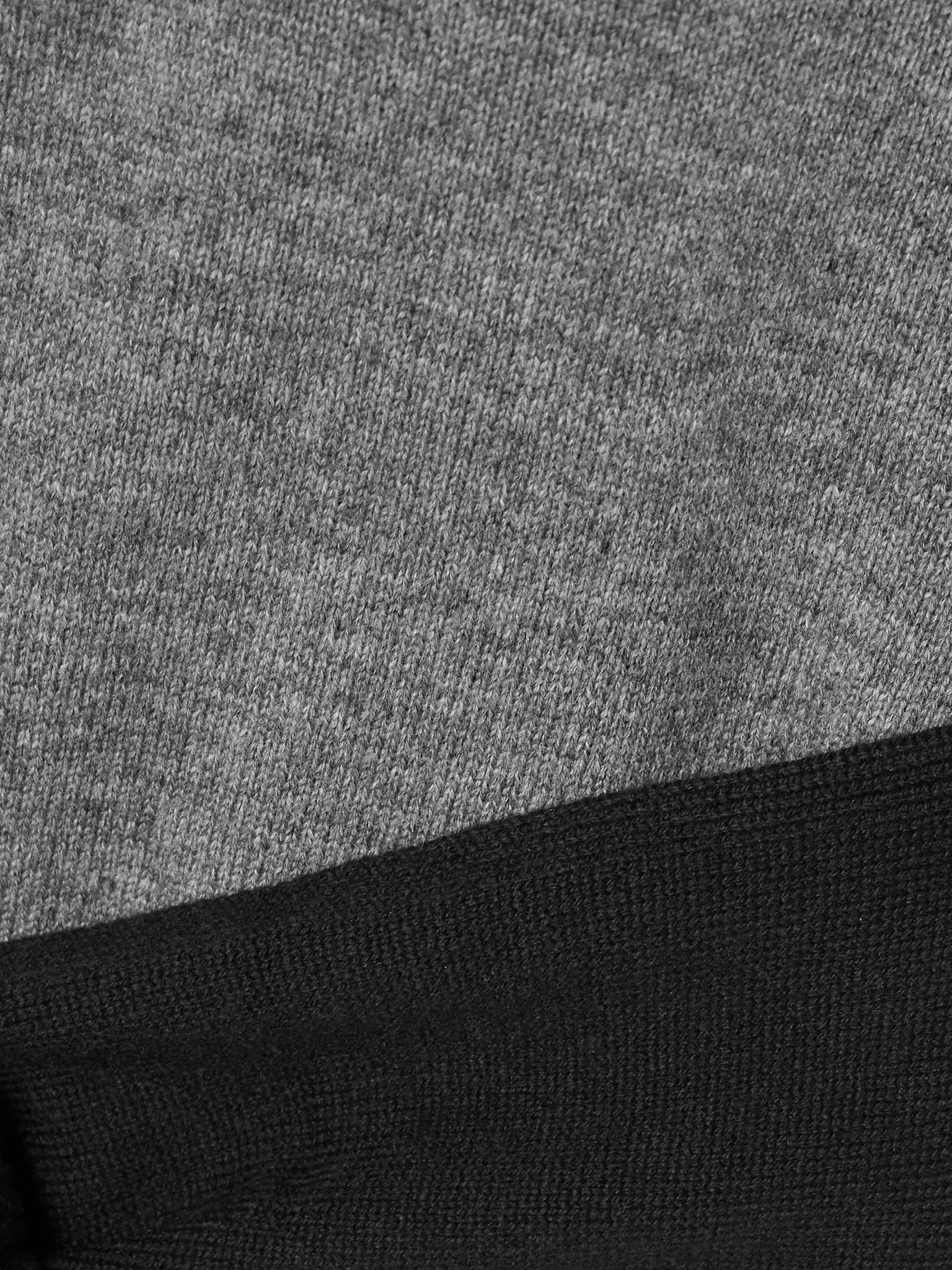 Cropped open-back tie-front wool-blend polo shirt Gray - 5