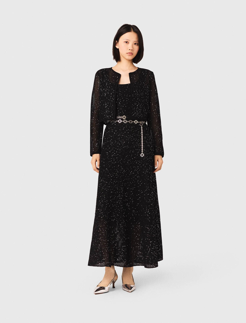 maje Rhinestone knit cardigan outlook