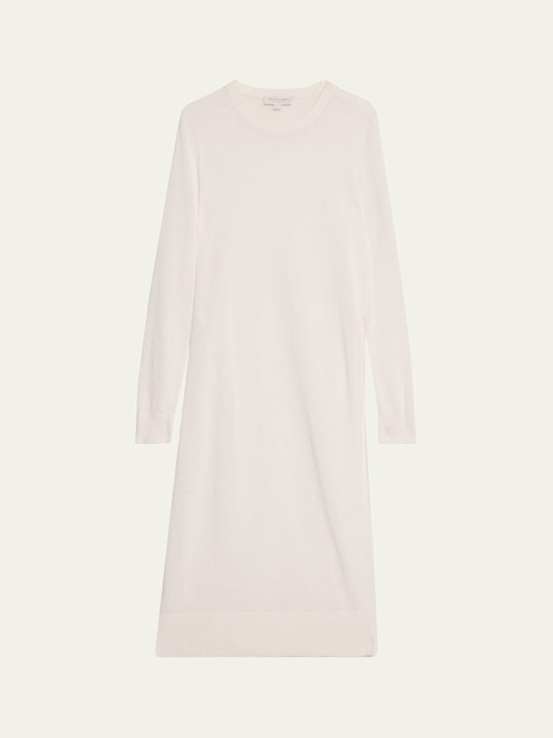Linen Cotton Crewneck Sweater Dress 1