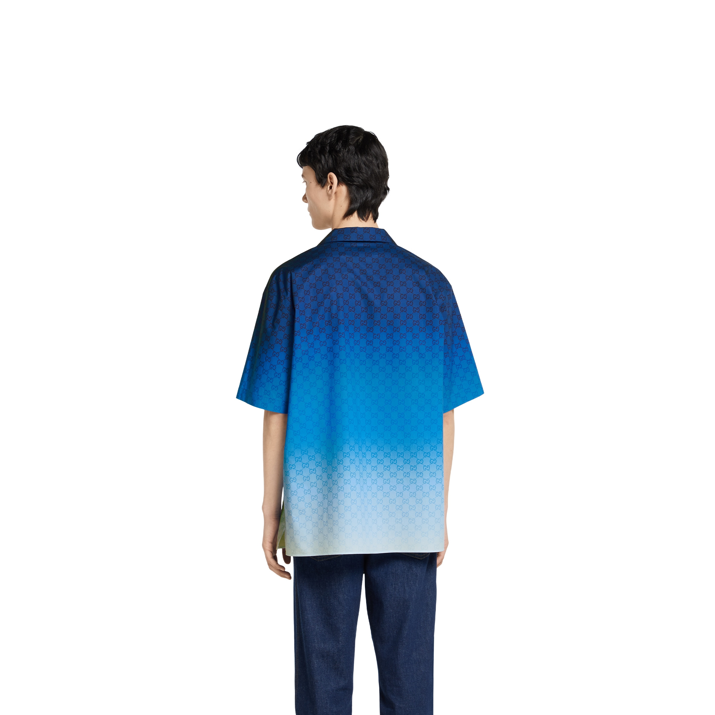 Printed cotton poplin bowling shirt - 4