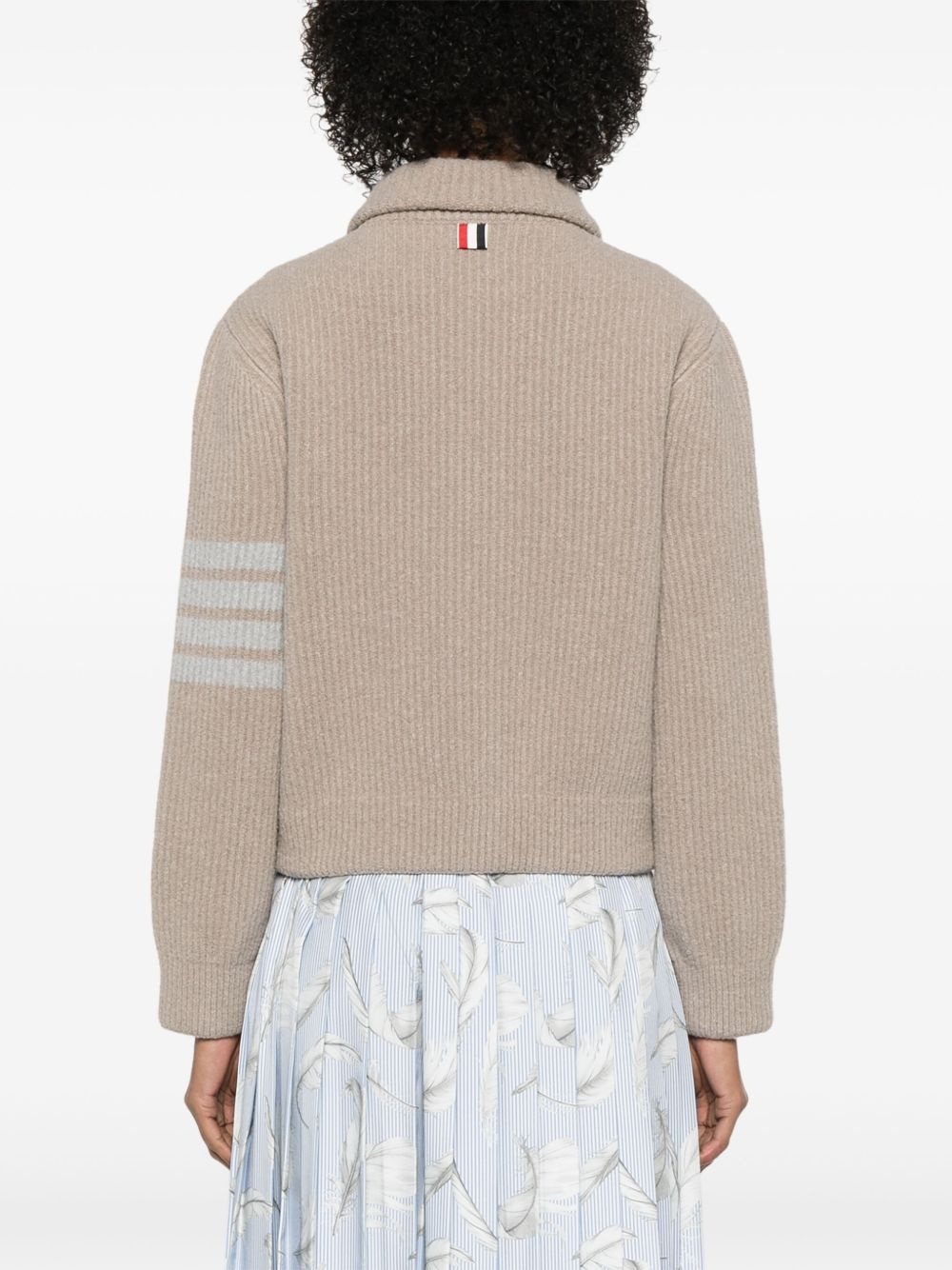 4 Bar Stripes tuck ribbed bomber jacket - 4