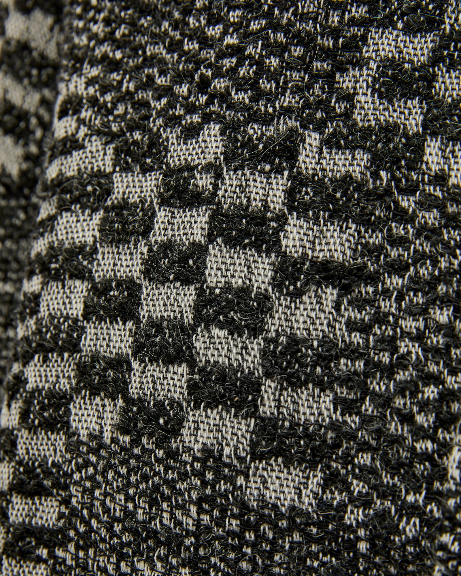 Block Pattern Knit Cardigan Sweater in Black White - 7