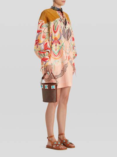 Etro CROWN ME PAISLEY BUCKET BAG WITH TURQUOISE STUDS outlook
