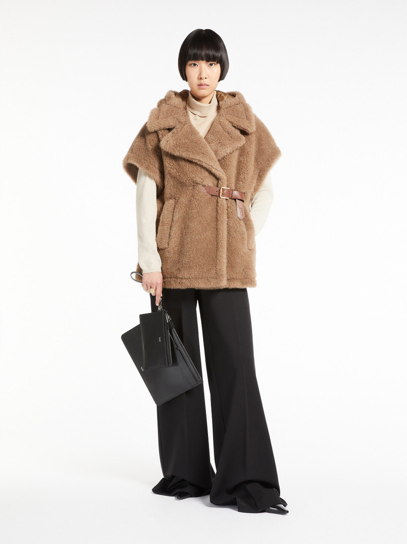 Max Mara LANOSO4 Teddy-fabric gilet cape outlook