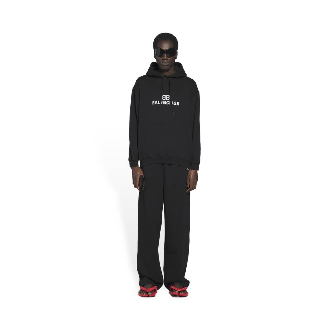 Men's Bb Pixel Medium Fit Hoodie in Black - 2