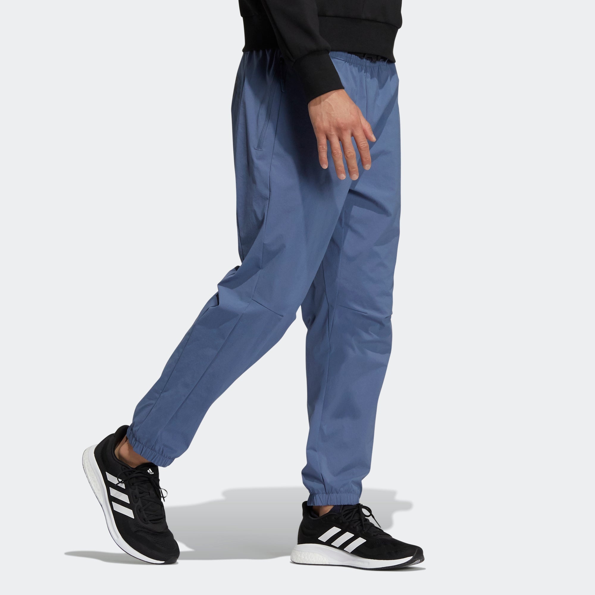 Men's adidas Wj Wv Pnt Martial Arts Series Woven Loose Bundle Feet Sports Pants/Trousers/Joggers Sky - 4