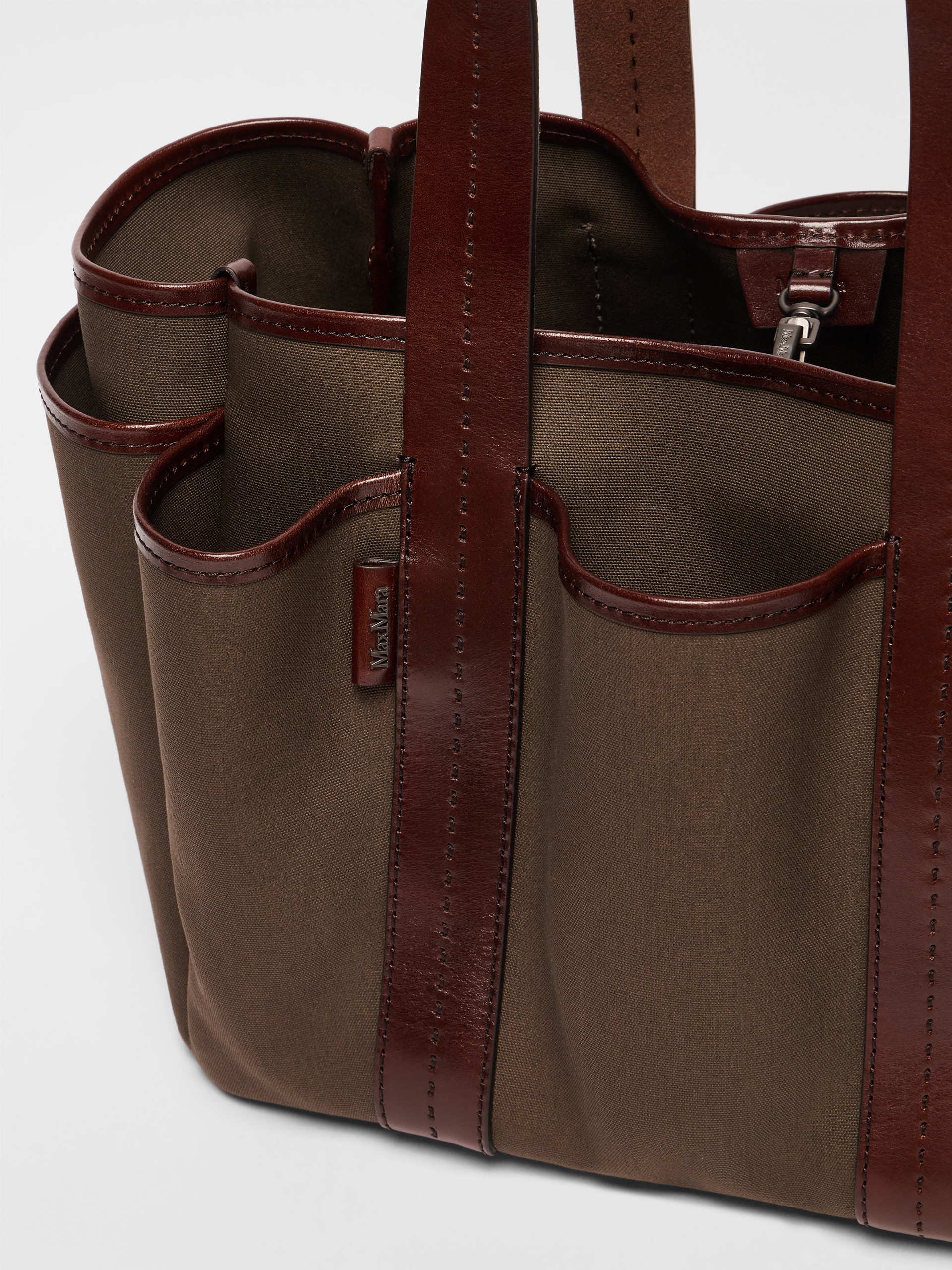 GARDENCABASM Canvas and leather Giardiniera tote bag - 4