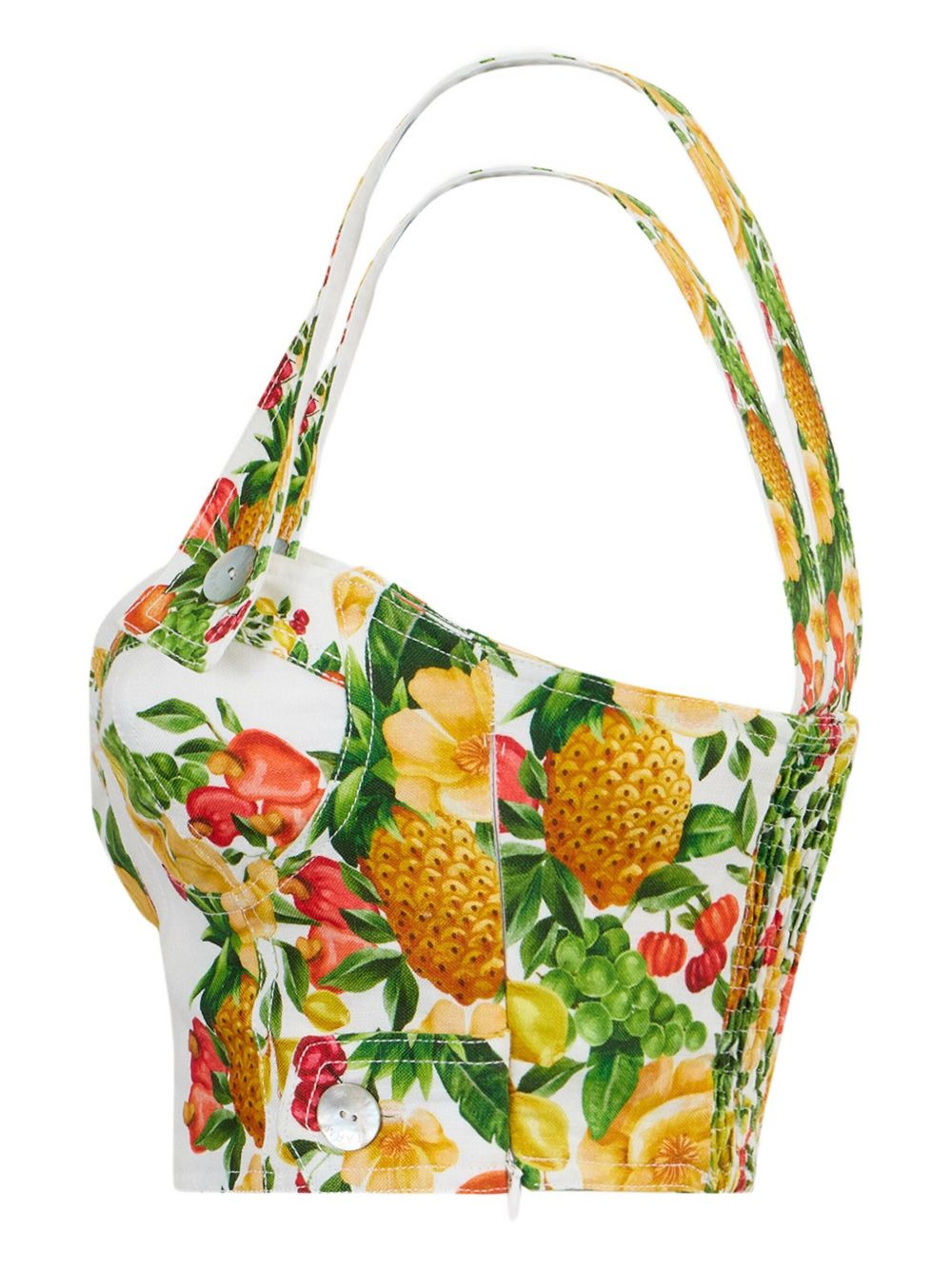 floral-print crop top - 3