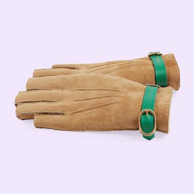 GUCCI Suede fingerless gloves outlook