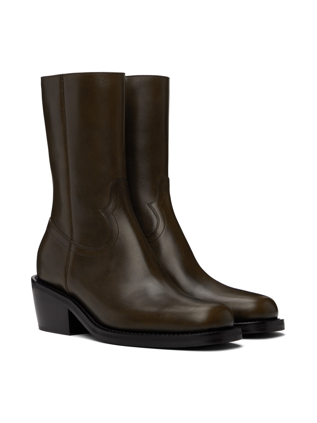 Brown Mid-Calf Boots - 4