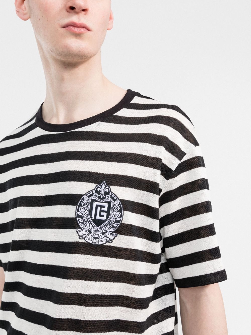 Sailor striped logo-patch T-shirt - 5