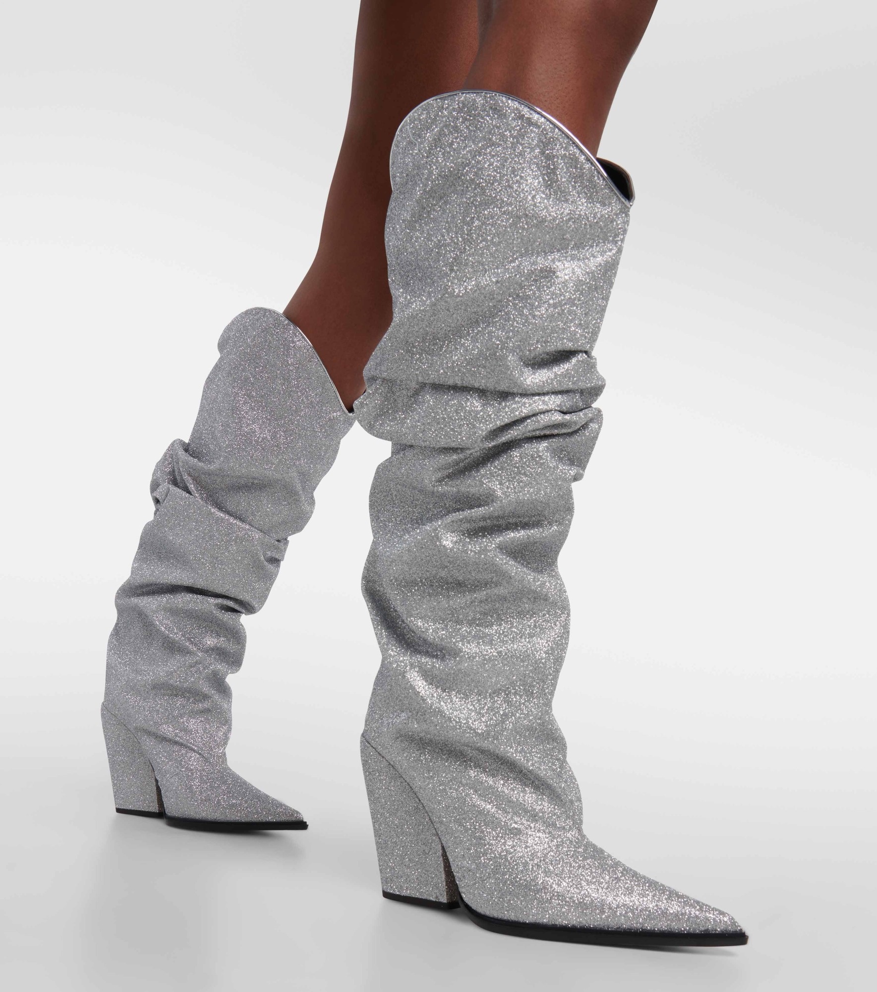 Glitter knee-high boots - 4