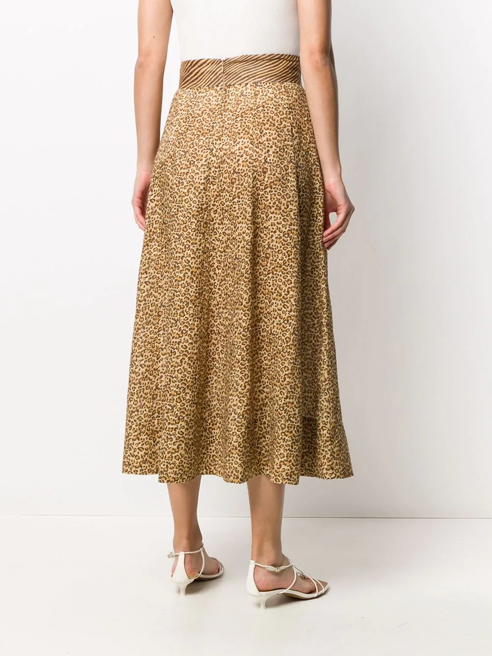 animal-print pleated skirt - 4