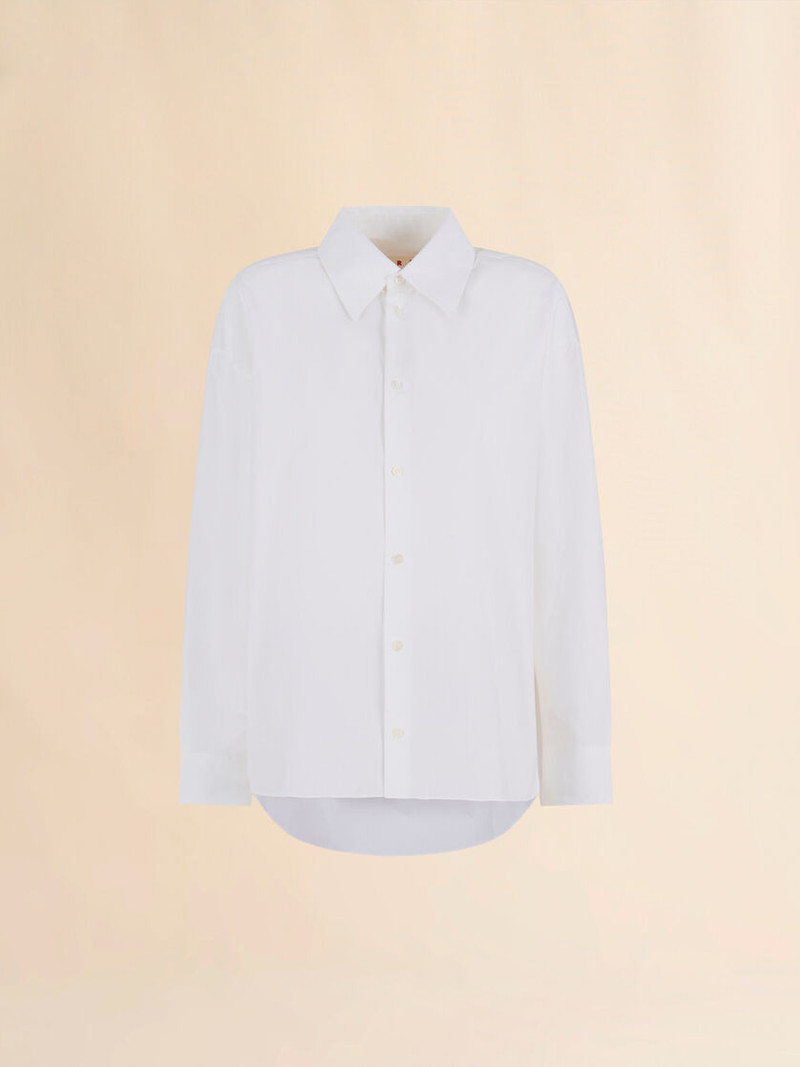 WHITE ORGANIC POPLIN SHIRT 와 GATHERED 백 1