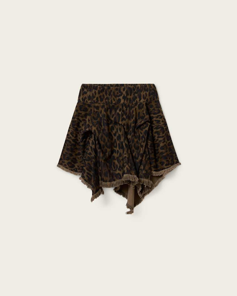 CRISSY LEOPARD PRINT DENIM MINI SKIRT 1