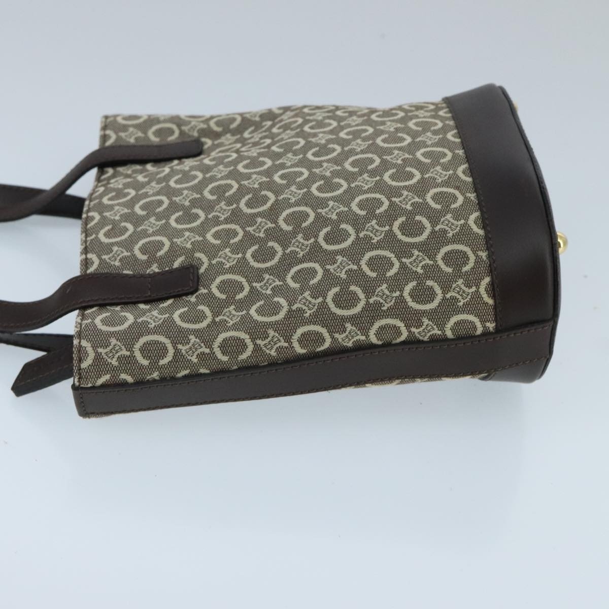 CELINE C Macadam Canvas Hand Bag Brown Gold - 4